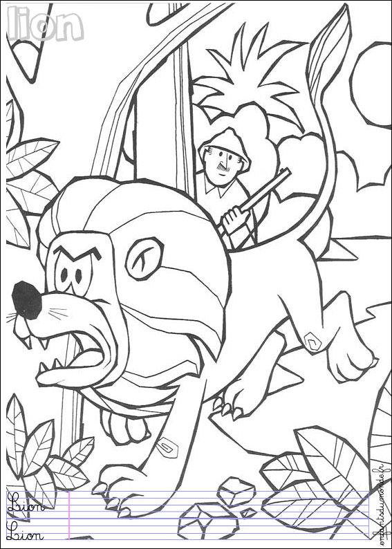 coloriage lion 1